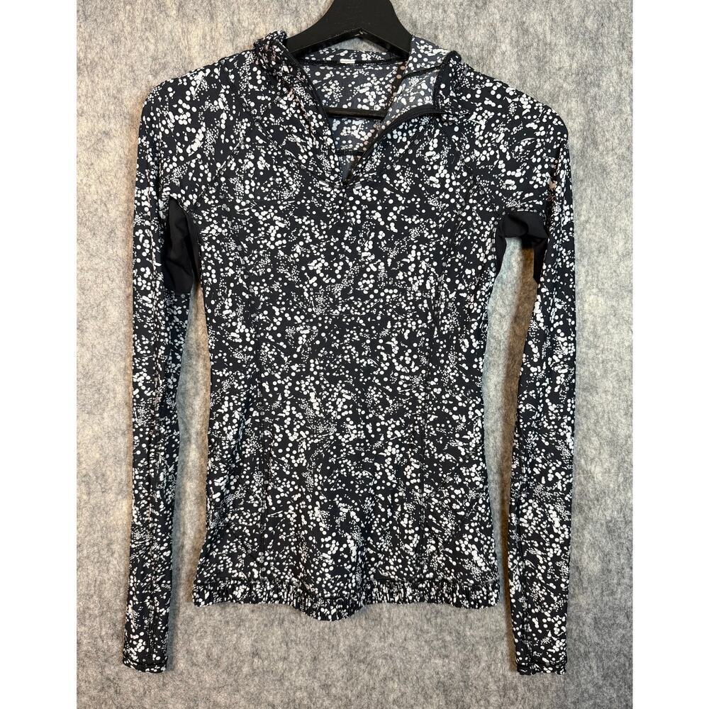 Lululemon Womens Define Style Lightweight Black White Speckle Hoodie Size 4
